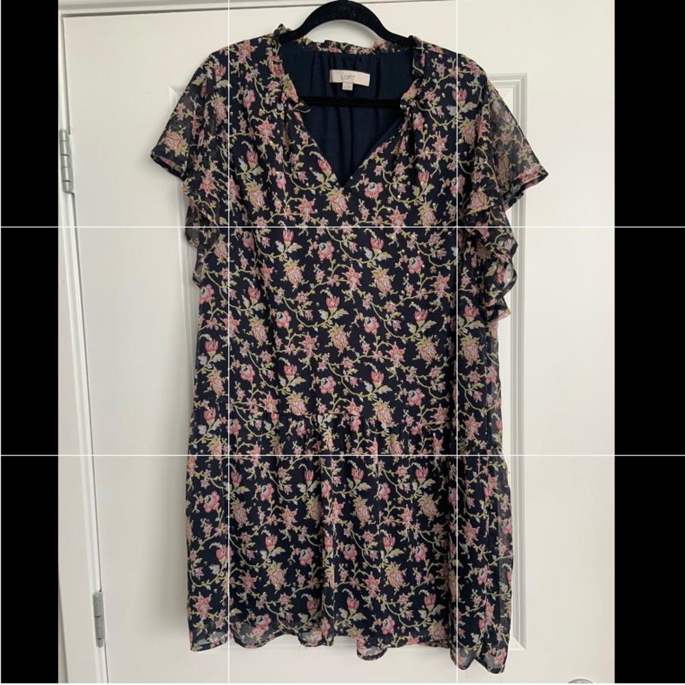 Loft flounce sleeve dress